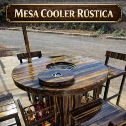 Mesa Cooler Rústica Peça Artesanal